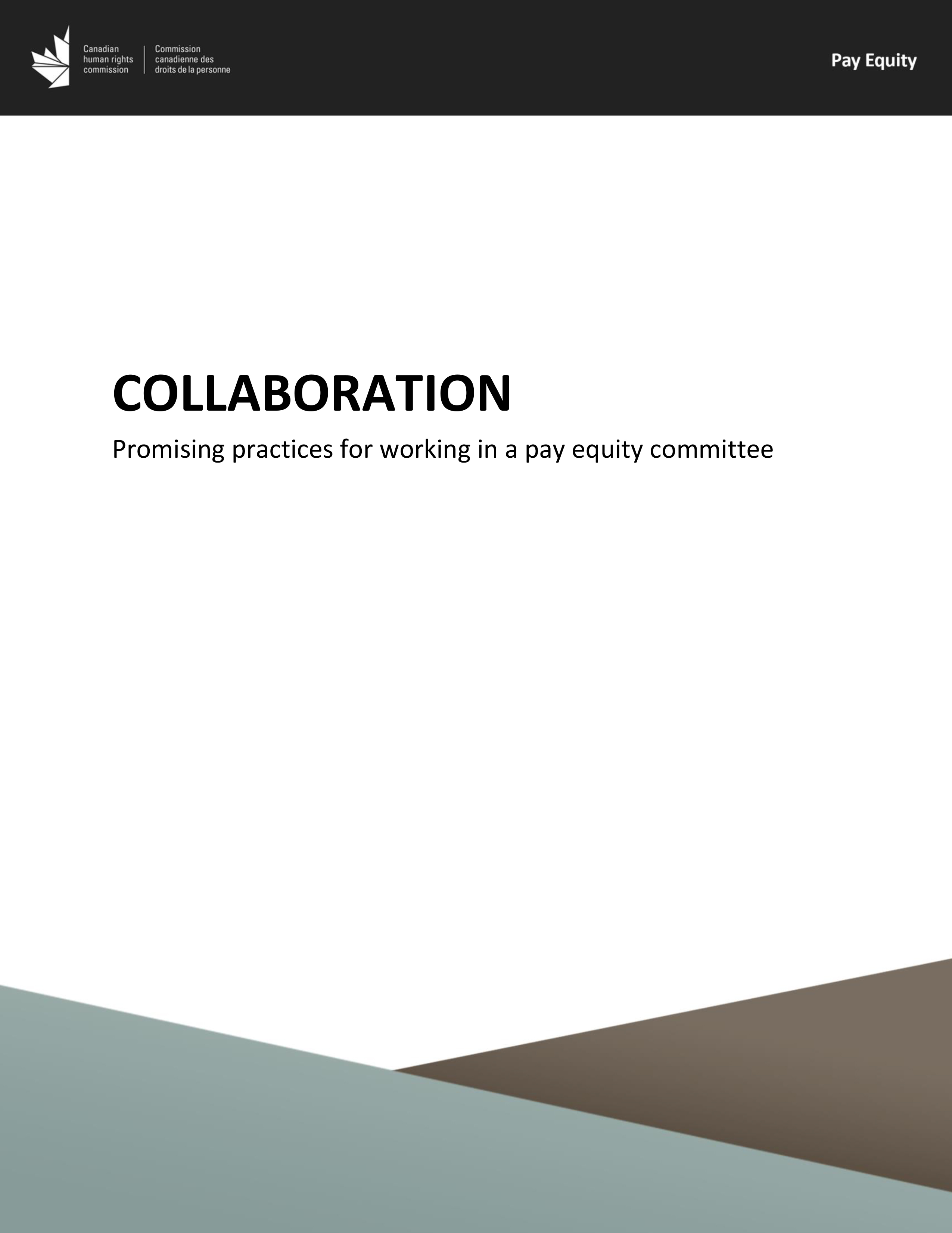 Promising practices for working in a pay equity committee – Collaboration